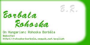borbala rohoska business card